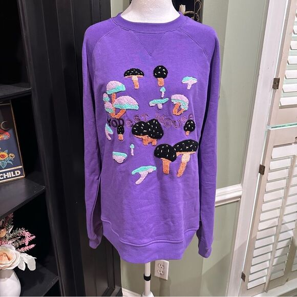 Modest Mouse Embroidered Mushroom Crewneck Sweatshirt – Size M RARE ITEM - Picture 1 of 11